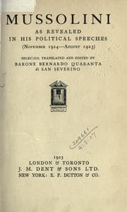 Tapa de Mussolini as revealed in his political speeches (November 1914-August 1923)