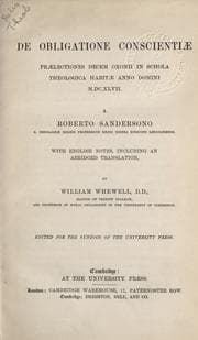 Tapa de De obligatione conscientiae praelectiones decem Oxonii in schola theologica habitae Anno Domini M.DC.XLVII