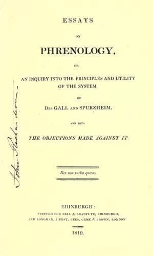 Tapa de Essays on phrenology
