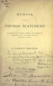 Tapa de Memoir of the late Thomas Scatcherd