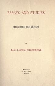 Tapa de Essays and studies, educational and literary