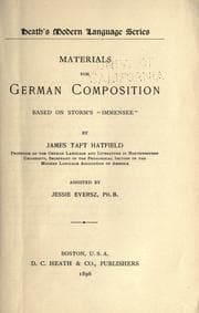Tapa de Materials for German composition based on Storm's "Immensee"