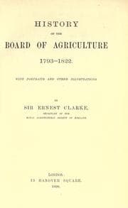 Tapa de History of the Board of agriculture, 1793-1822