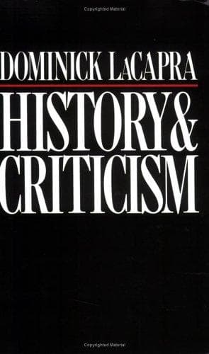Tapa de History and Criticism