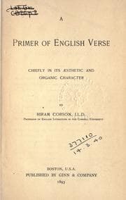 Tapa de A primer of English verse, chiefly in its aesthetic and organic character