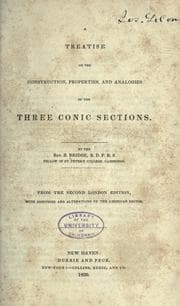 Tapa de A treatise on the construction, properties, and analogies of the three conic sections