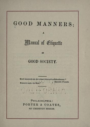 Tapa de Good manners