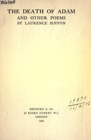 Tapa de The Death of Adam: And Other Poems