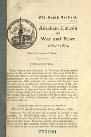 Tapa de Abraham Lincoln on war and peace, 1860-1864