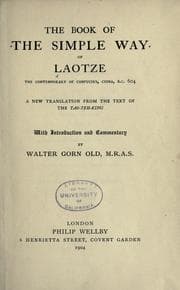 Tapa de The book of the simple way of Laotze