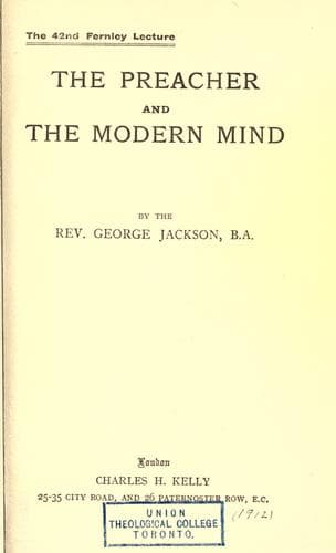 Tapa de The preacher and the modern mind