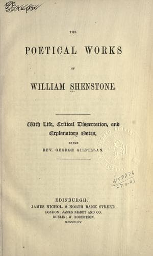 Tapa de Poetical works.
