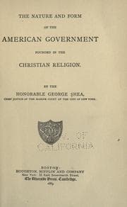 Tapa de The nature and form of the American government founded in the Christian religion