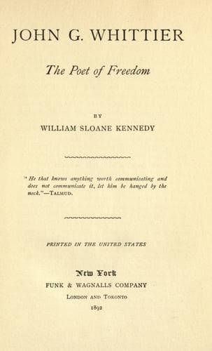 Tapa de John G. Whittier