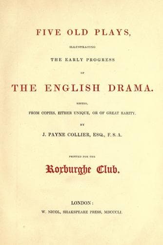 Tapa de Five old plays