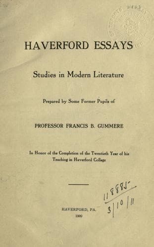 Tapa de Haverford essays
