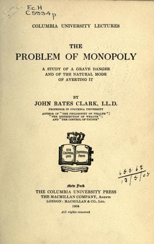 Tapa de The problem of monopoly