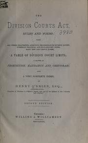 Tapa de The Division Courts Act, rules and forms ..