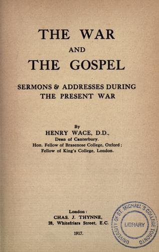 Tapa de The war and the gospel