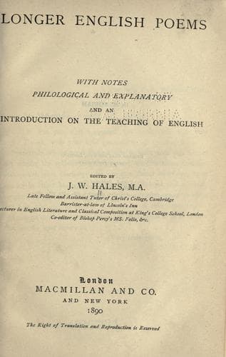 Tapa de Longer English poems