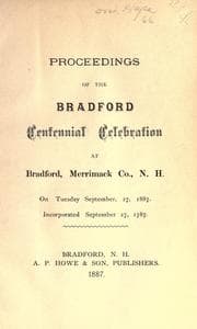 Tapa de Proceedings of the Bradford centennial celebration