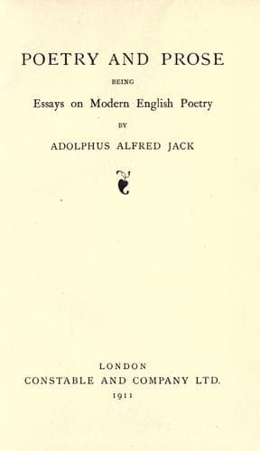Tapa de Poetry and prose