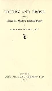 Tapa de Poetry and prose