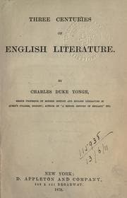 Tapa de Three centuries of English literature