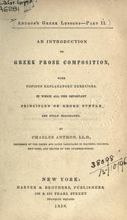 Tapa de An introduction to Greek prose composition