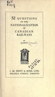 Tapa de 52 questions on the nationalization of Canadian railways