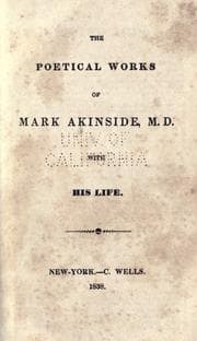 Tapa de The poetical works of Mark Akinside