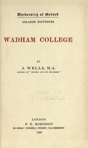 Tapa de Wadham College