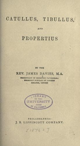 Tapa de Catullus, Tibullus, and Propertius