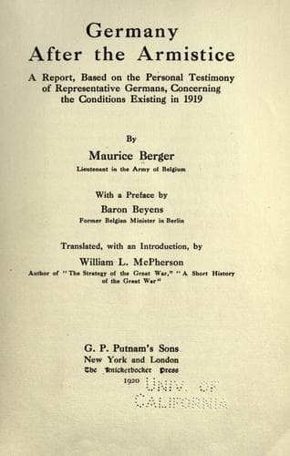 Tapa de Germany after the armistice