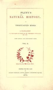 Tapa de Pliny's Natural history. In thirty-seven books