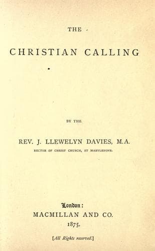 Tapa de The Christian calling