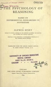 Tapa de The Psychology of Reasoning: Based on Experimental Researches in Hypnotism