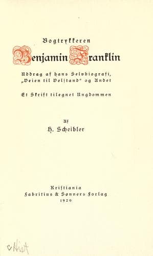 Tapa de Bogtrykkeren Benjamin Franklin