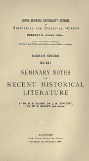 Tapa de Seminary notes on recent historical literature