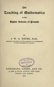 Tapa de The teaching of mathematics in the higher schools of Prussia