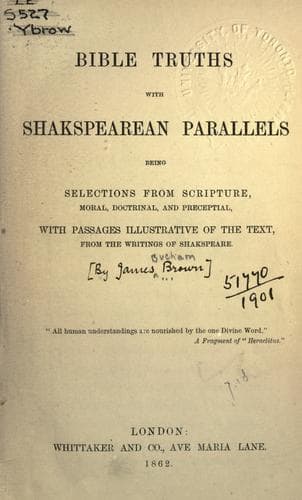 Tapa de Bible truths, with Shakespearian parallels