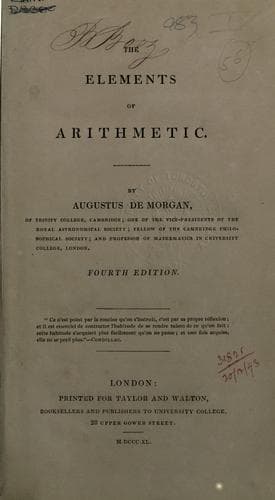 Tapa de Elements of arithmetic