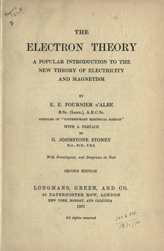 Tapa de The electron theory