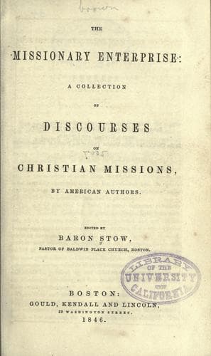 Tapa de The Missionary enterprise