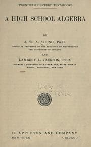 Tapa de A high school algebra
