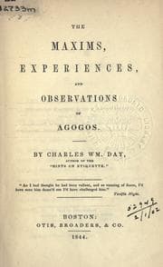 Tapa de The maxims, experiences, and observations of Agogos