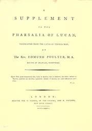 Tapa de A supplement to the Pharsalia of Lucan