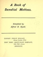 Tapa de A book of sundial mottoes