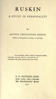 Tapa de Ruskin; A Study In Personality
