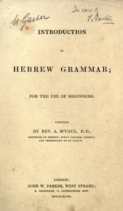 Tapa de Introduction to Hebrew grammar for the use of beginners